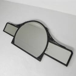Art Deco mirror with faceted cut glass in a steel frame, 1930s