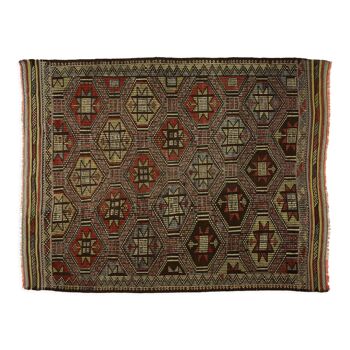 Anatolian handmade kilim rug 243 cm x 185 cm