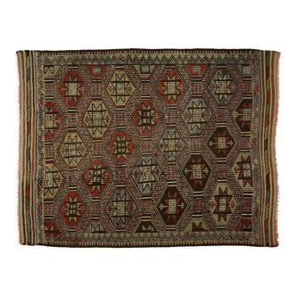 Tapis kilim artisanal anatolien 243 cm x 185 cm