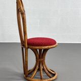 Rattan and fabric chairs, 60s-70s, set of 4
