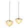 Mid-century Italian Brass and Glass Pendant Lamps, set of 2