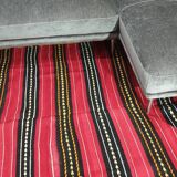 Hand-woven red wool rug