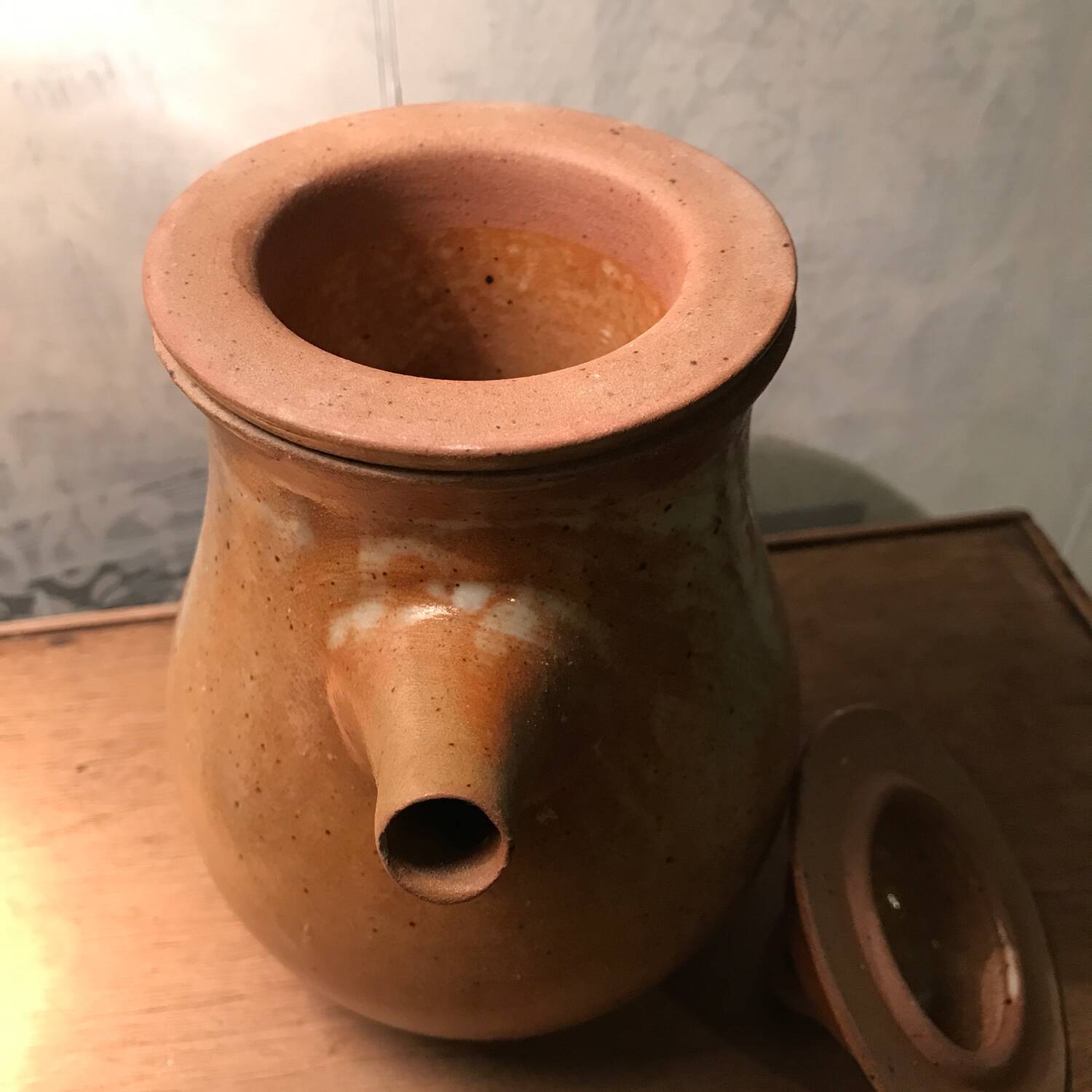 Mallet pottery teapot in Puisaye stoneware