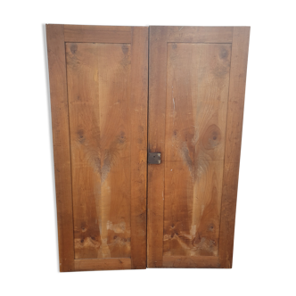Old walnut veneer cabinet doors