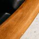 Beech armchair with leather upholstery