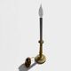 Superbe Lampe de Table Style Empire - Bronze Doré & Abat-jour Plissé