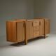 Large brustalist oak sideboard, Belgium.