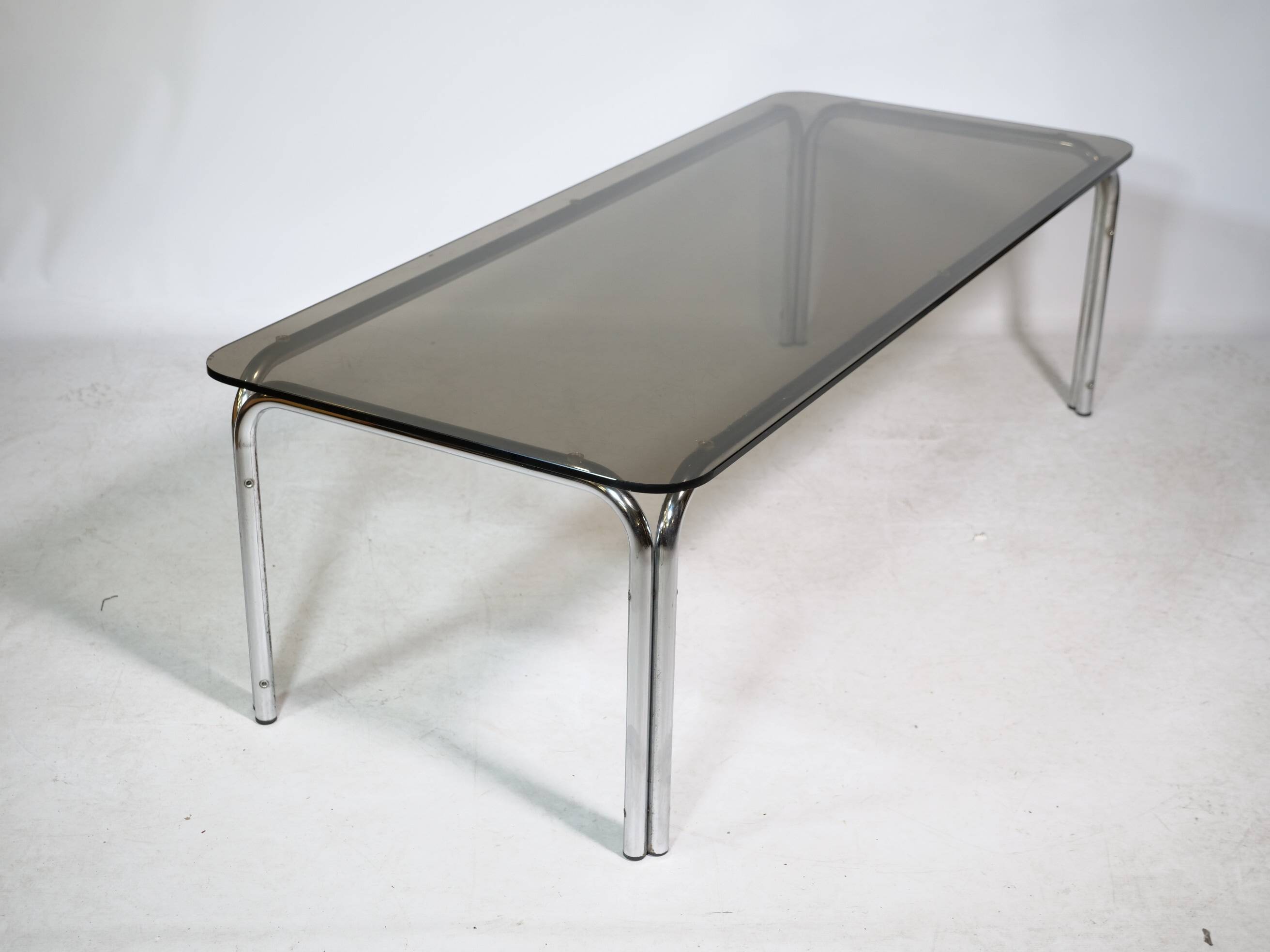 Mid-Century Design Chrome and Smoked Glass Coffee Table, 1970s