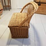 Wicker toy box bench
