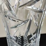 Vase in cut Bohemian crystal. Cross/Star/Foliage patterns. Boho-Chic style. High 24.5 cm