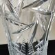 Vase en cristal de Bohème taillé. Motifs croisillons/Étoilés/Feuillagés. Stylé Boho-Chic. Haut 24,5 cm