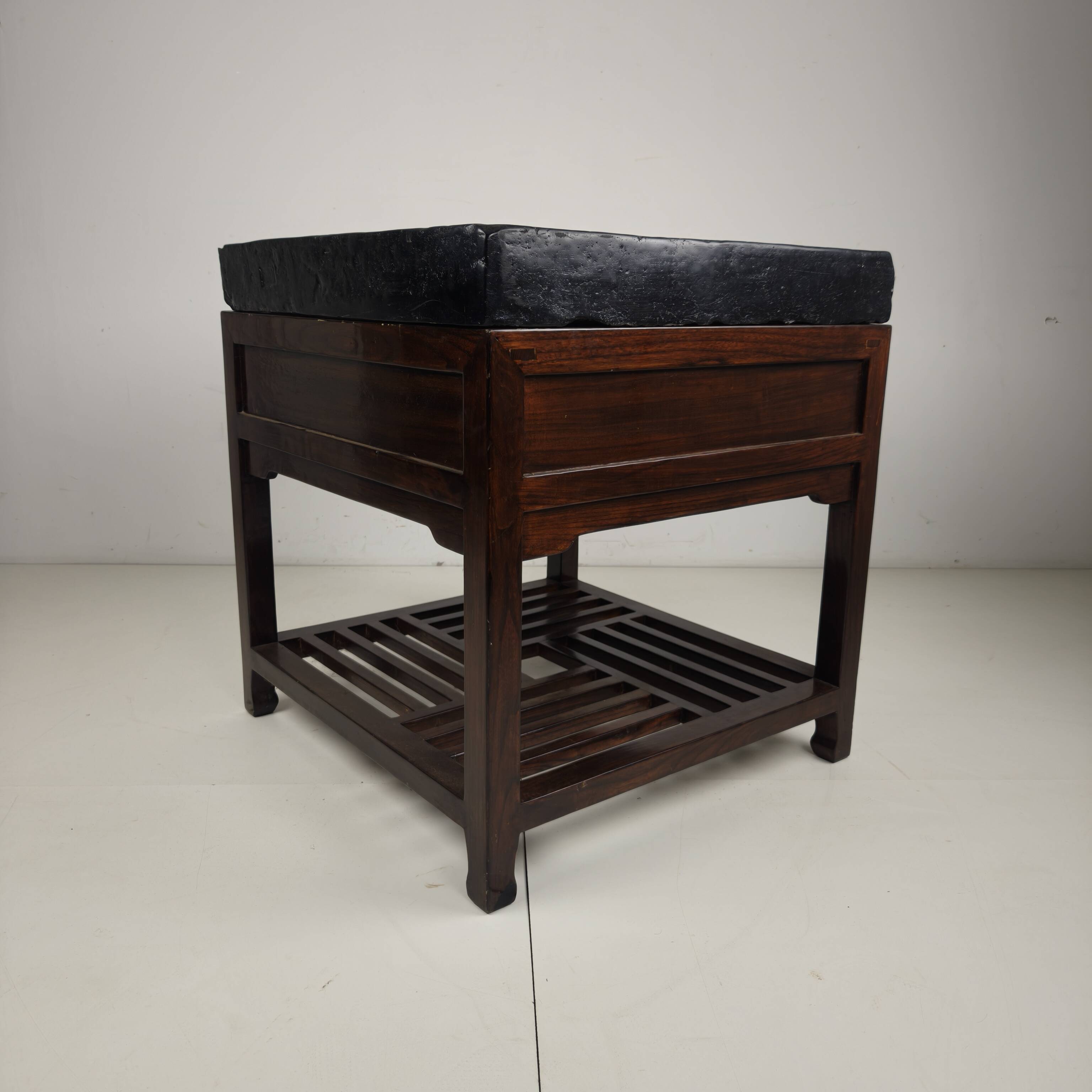 Imperial Chinese Golden Brick (Jīn Zhuān) on Custom Hardwood Display Table