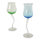Duo de verres à vin, Curve, bleu et vert, 1980