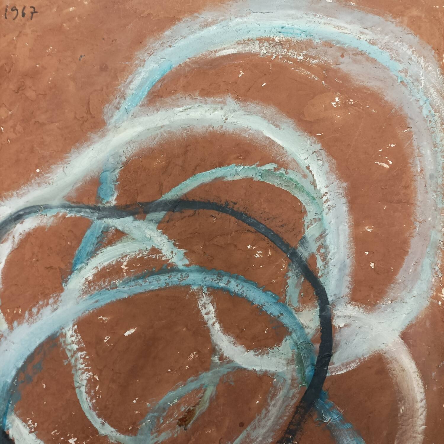 Kathy, oil on canvas, abstract painting, brutalist, 1967