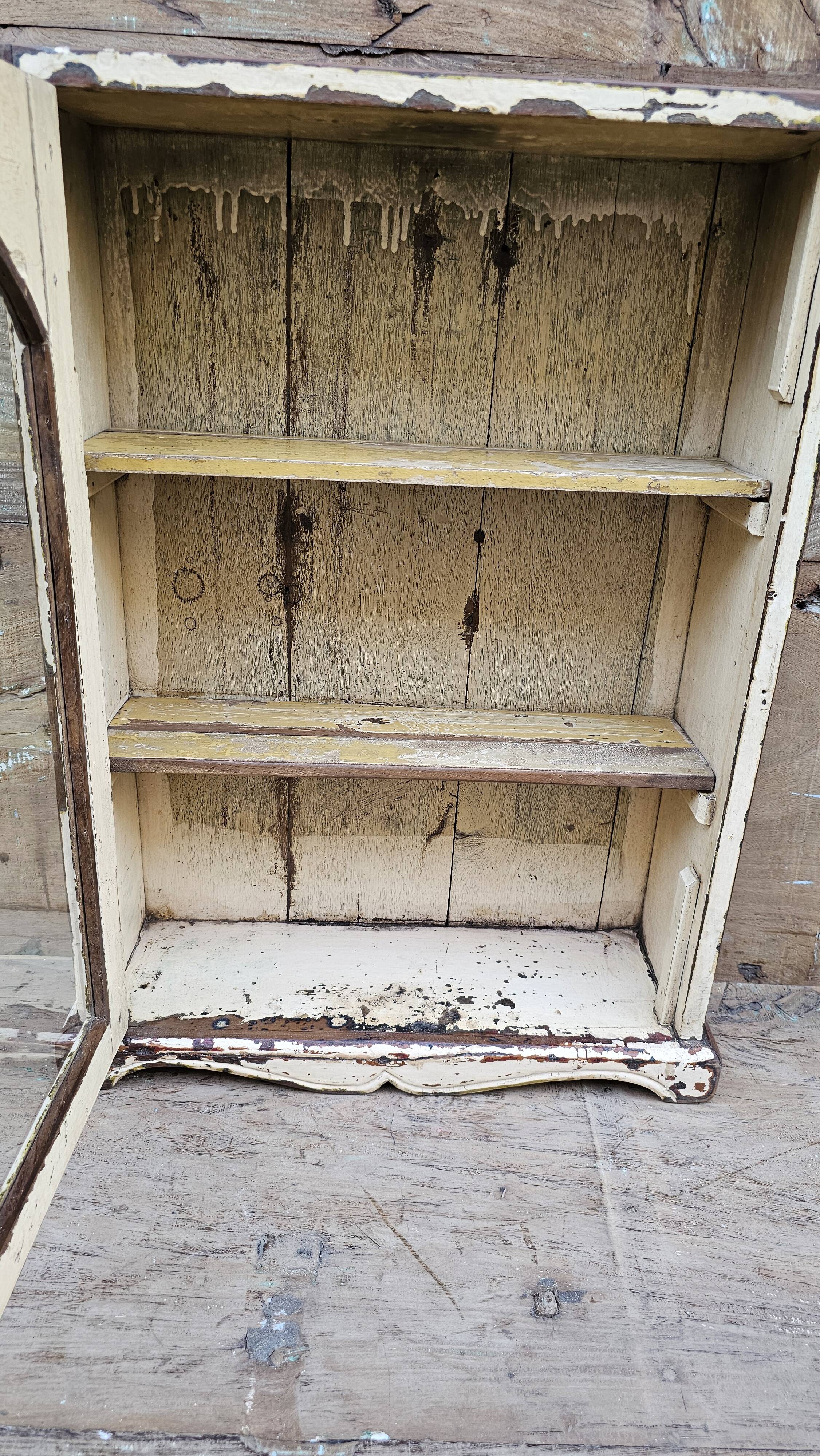 Old Burmese teak wall display case