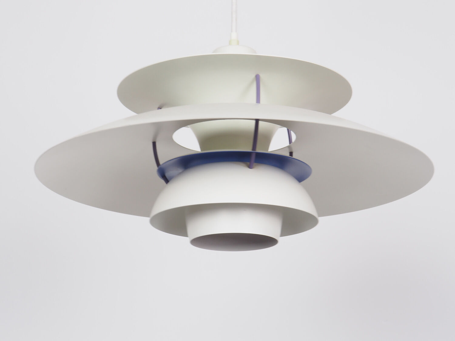 PH5 white hanging lamp by Poul Henningsen for Louis Poulsen
