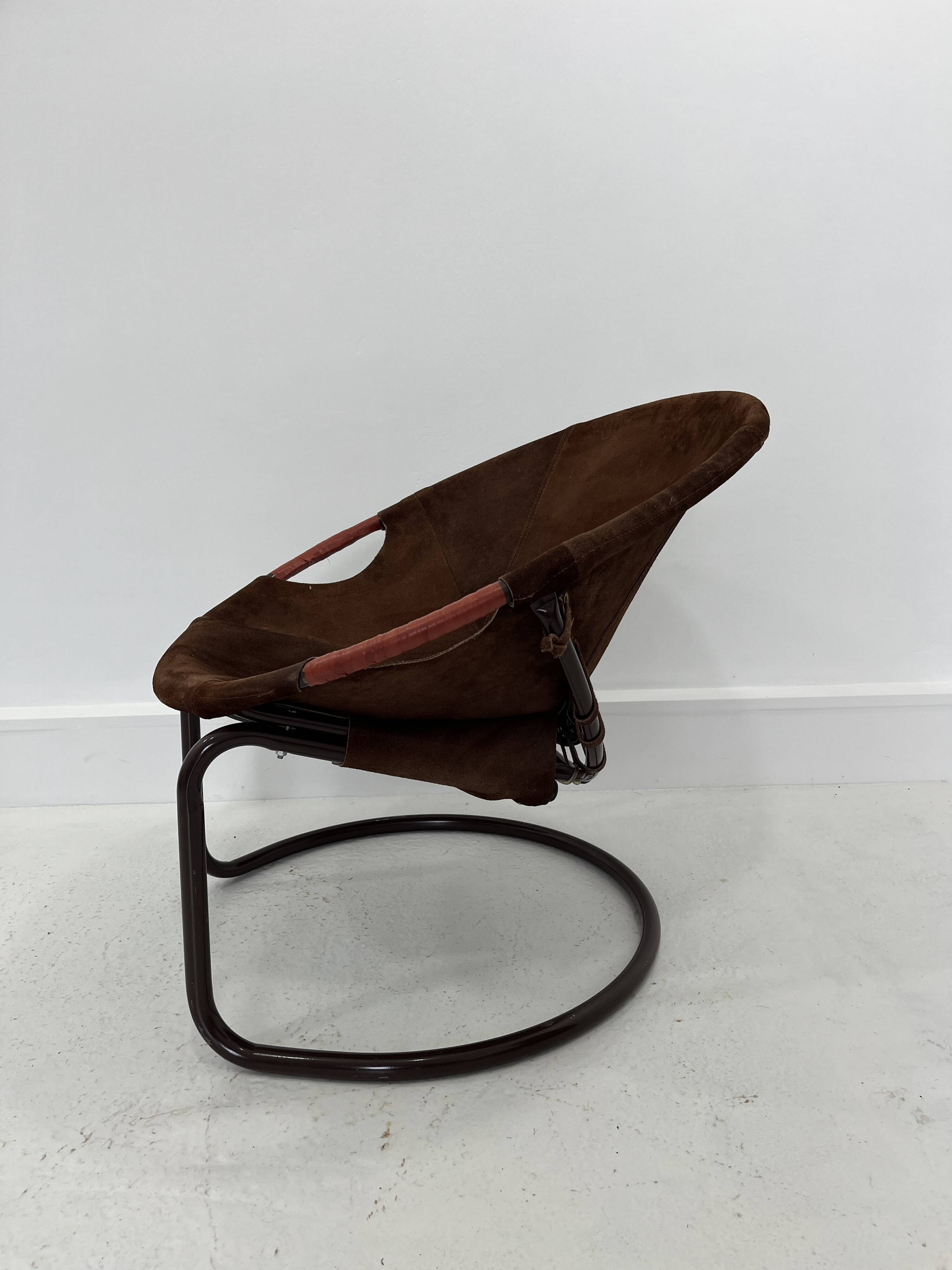 Vintage Suede Ball Chair by Lusch & Co., 1970s