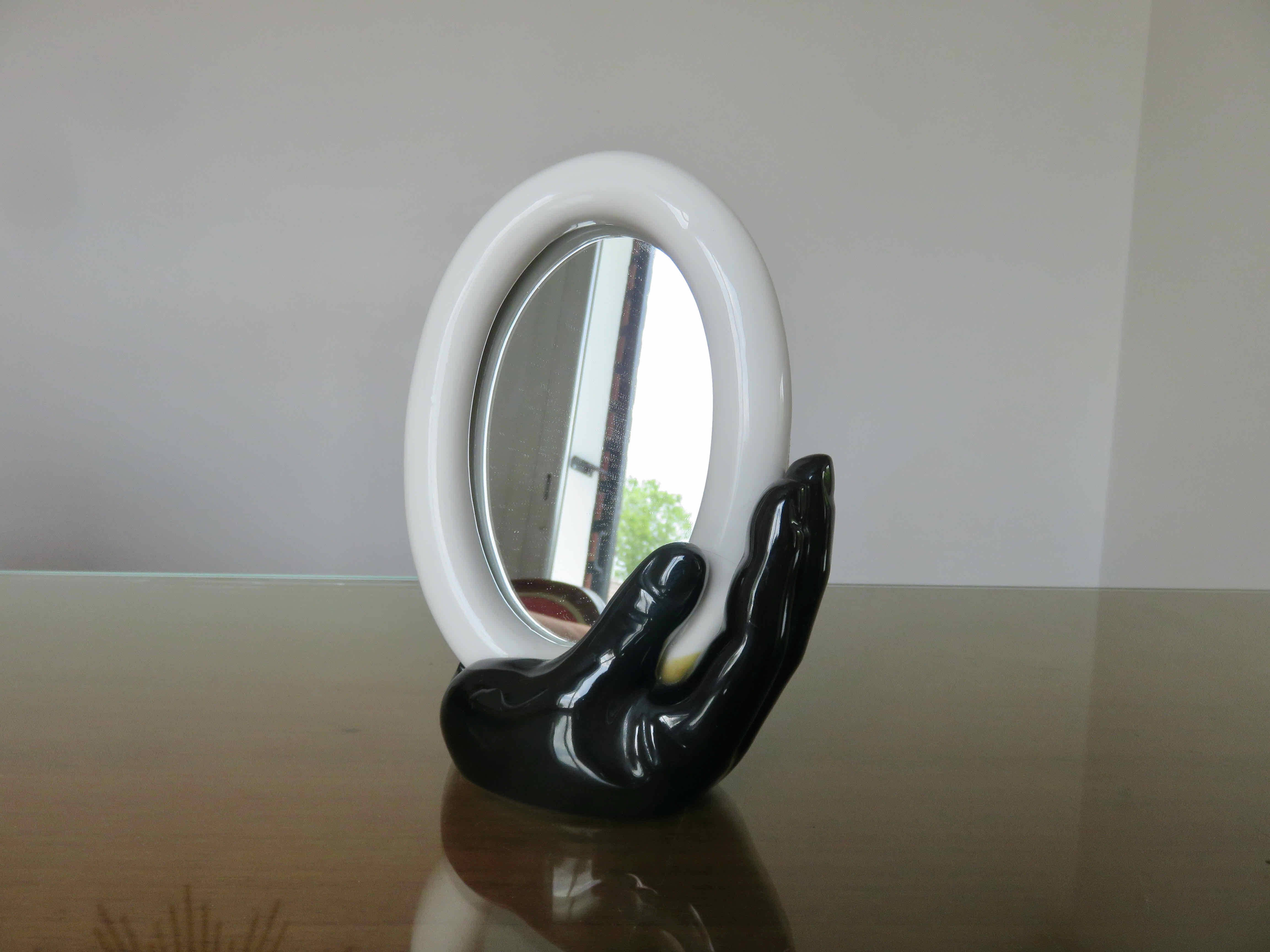 Ceramic mirror "hand holding mirror" 1980