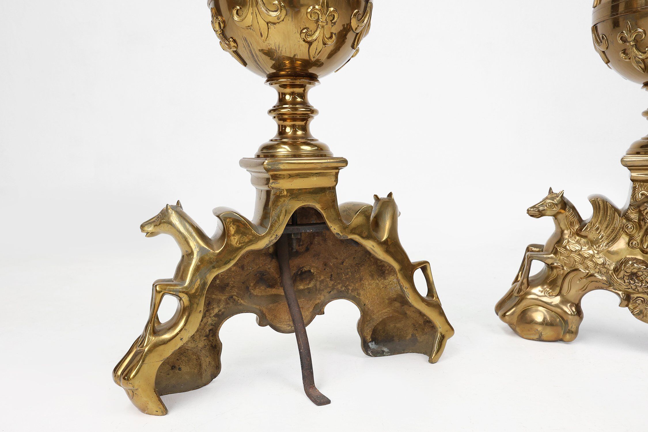 Large 20th Century Neo-Classical Copper Firebucks, France, 1940, Set of 2