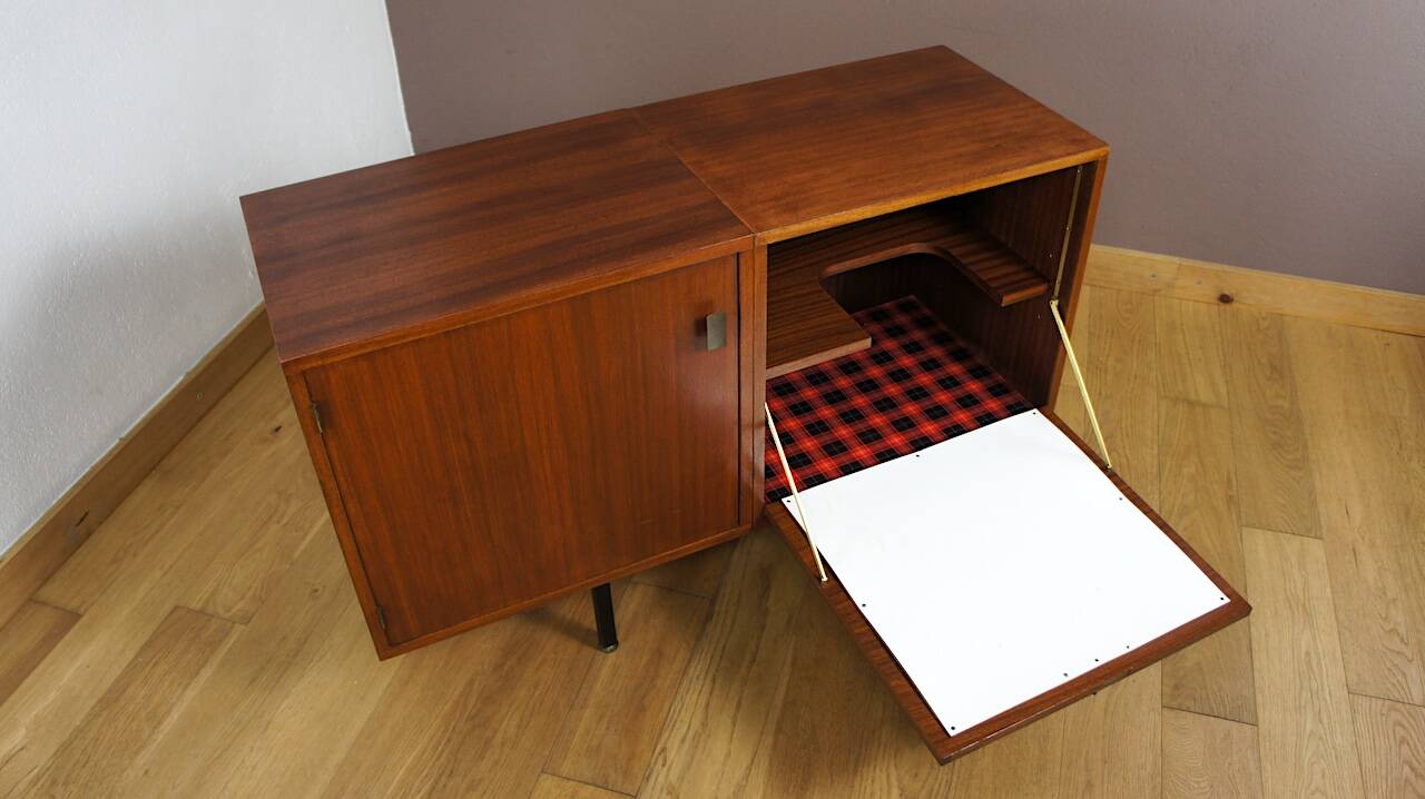 Small Enfilade Jacqueline Lecoq & Antoine Philippon in Vintage Mahogany 1960