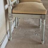 Chaise style Louis XVI assise velours beige doré