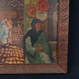 "The Souk," an Orientalist oil painting on panel, signed Émile Feher and dated 1935.
