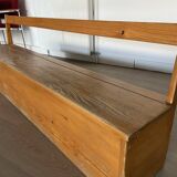 Vintage nursery school chest bench 1980s in pine