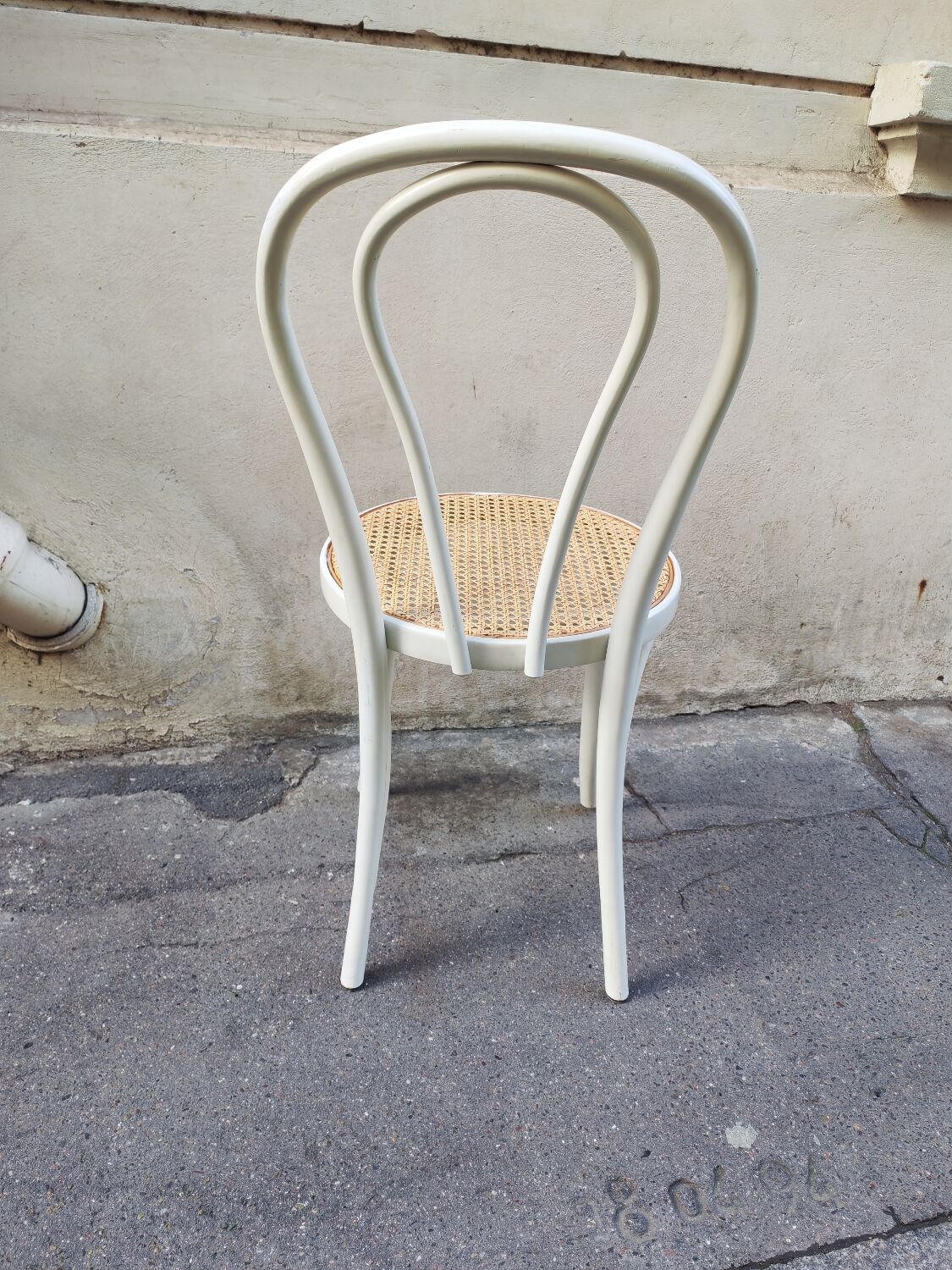 White lacquered wooden bistro chair