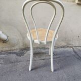 White lacquered wooden bistro chair