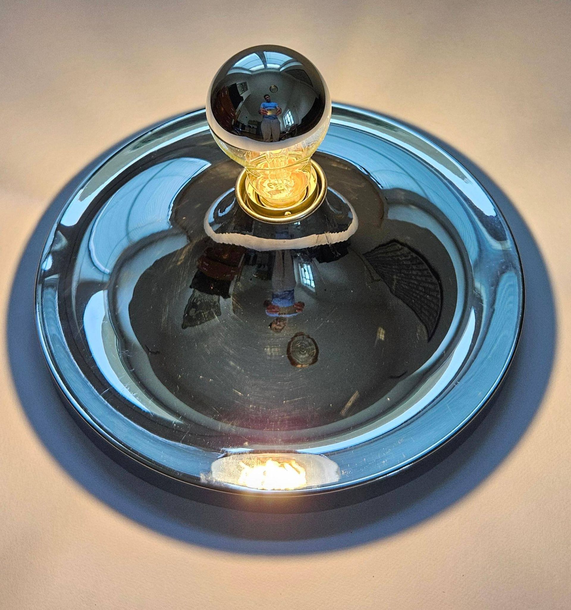 Chrome Ceiling or Wall Light by Charlotte Perriand, Sölken, 1960s