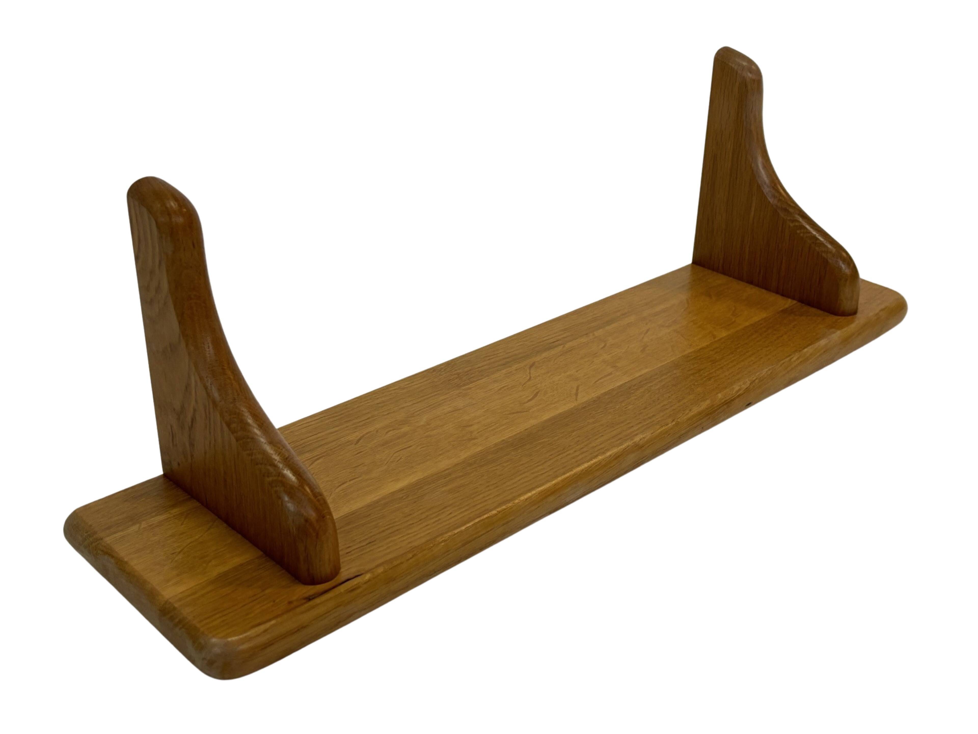 Vintage oak wall rack book shelf 1970s wood minimalist design