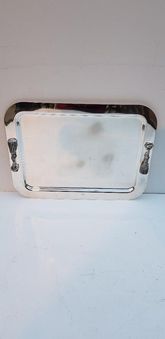 70s silver metal tray