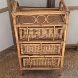 Commode rotin vintage