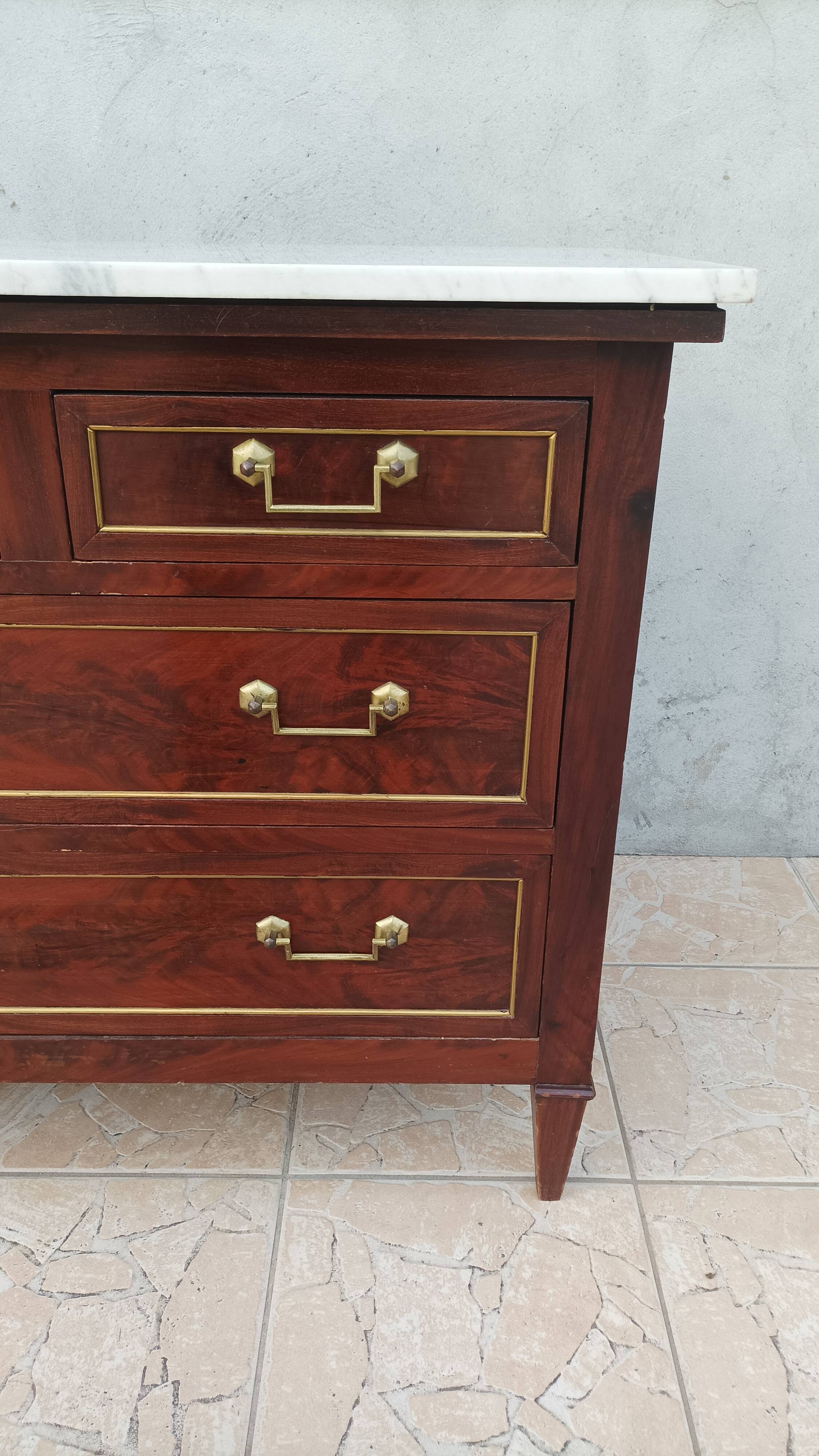 Louis XVI style mahogany chest of drawers