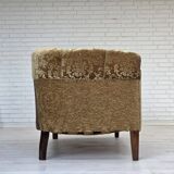 1960s, 3-seater Danish sofa, green furniture velour, ash wood legs.