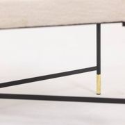 Pair of white benches, in lacquered and gilded metal. 2000s.