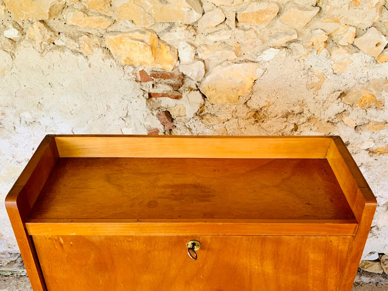 Vintage secretary on feet compass Scandinavian style, circa 50's