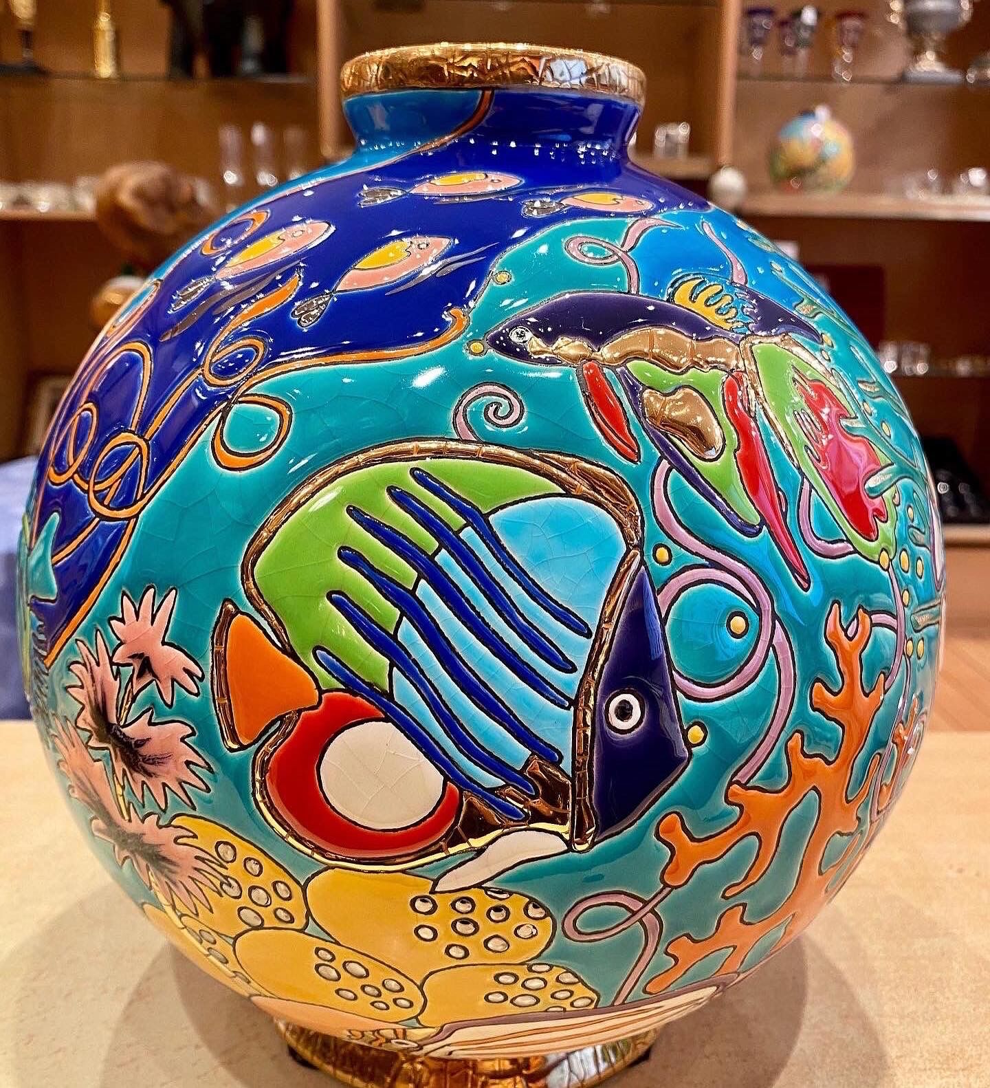 Vase boule Émaux de Longwy