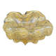 Empty pocket, Murano, Archimedes Seguso, yellow, gold, bubbled, stylized flower-forming, blown glass, Italy