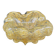 Empty pocket, Murano, Archimedes Seguso, yellow, gold, bubbled, stylized flower-forming, blown glass, Italy