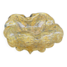 Vide poche, Murano, Archimède Seguso, jaune, or, bullé, formant fleur stylisé, verre soufflé, Italie