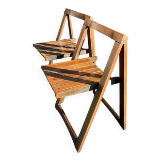 Paire de chaises pliantes Trieste vintage 1960-70