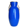 Belgian Art Deco blue vase with metallic lustre, stepped handles, 1930s