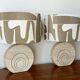 Pair of travertine lamps by Fratelli Mannelli