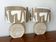 Pair of travertine lamps by Fratelli Mannelli