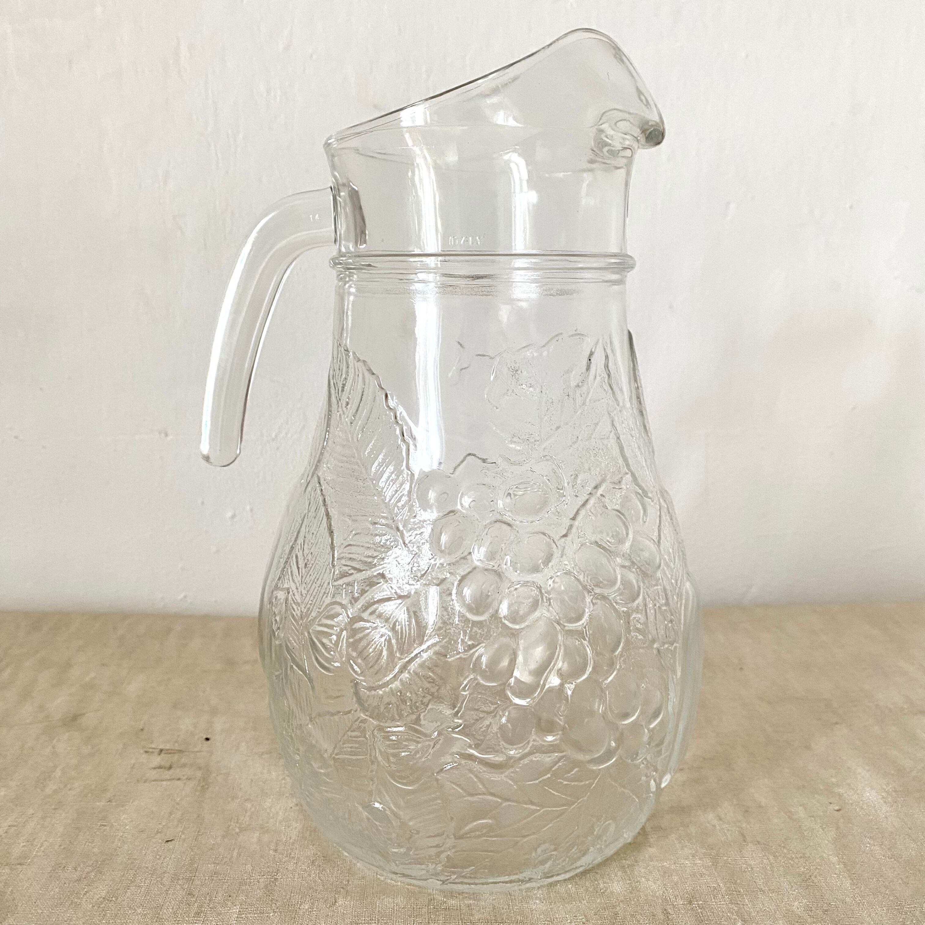 Vintage clear glass pitcher Italy