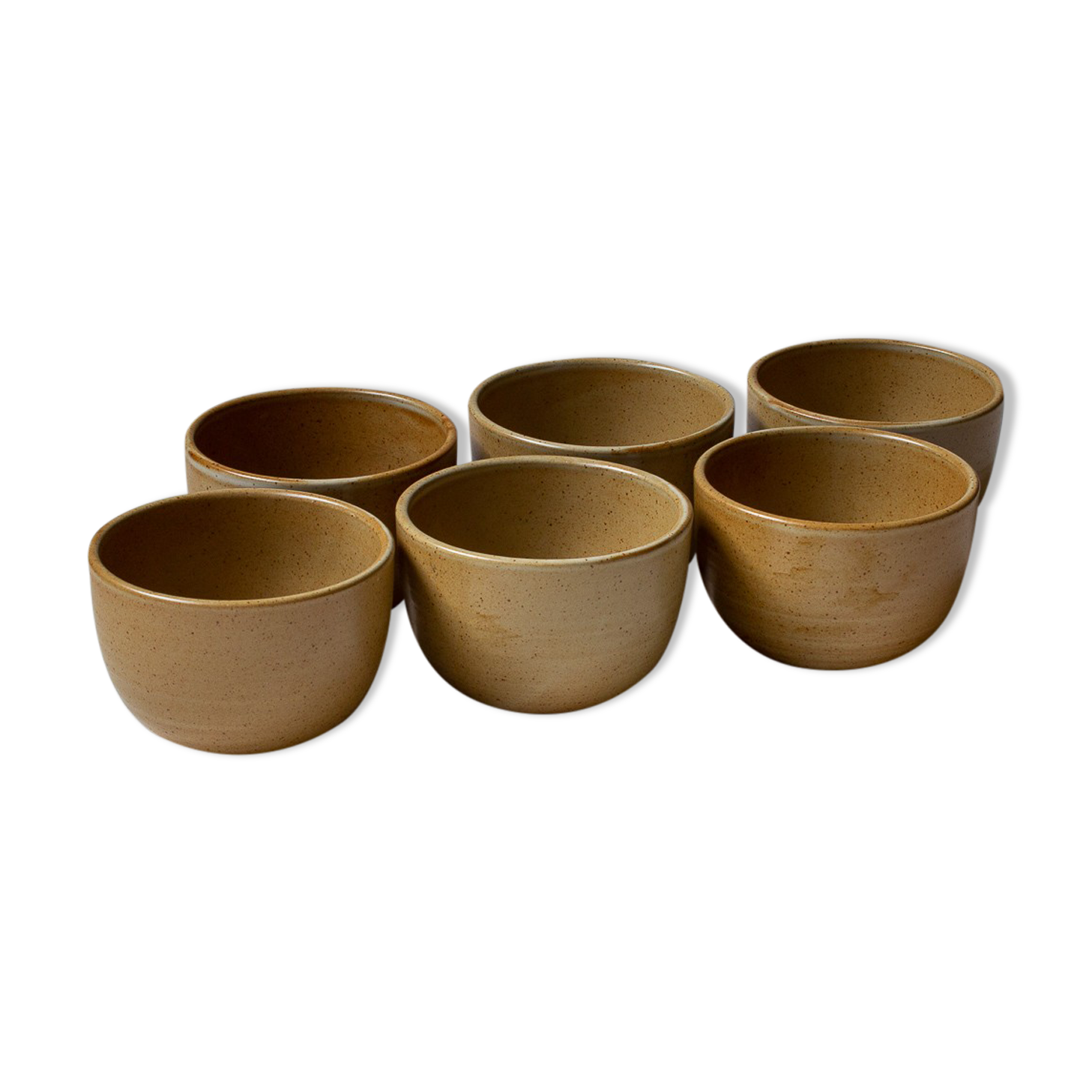Six minimalist bowls Grès Village CNP France 70s/80s