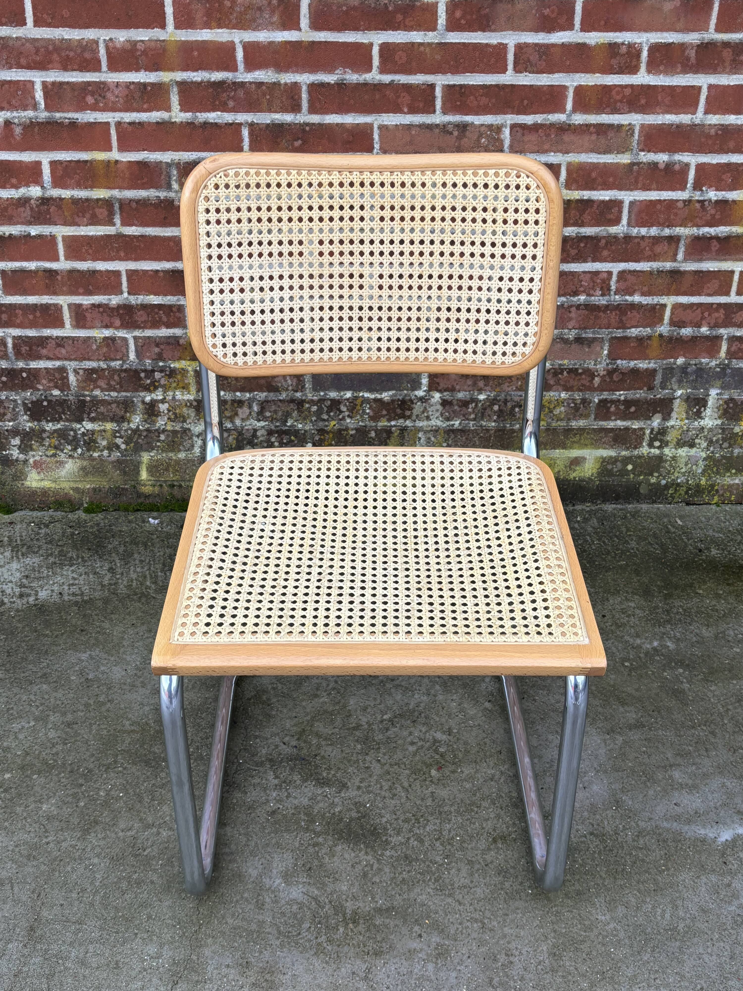 Set of 4 chairs Cesca B32 designed by Marcel Breuer design made in Italy