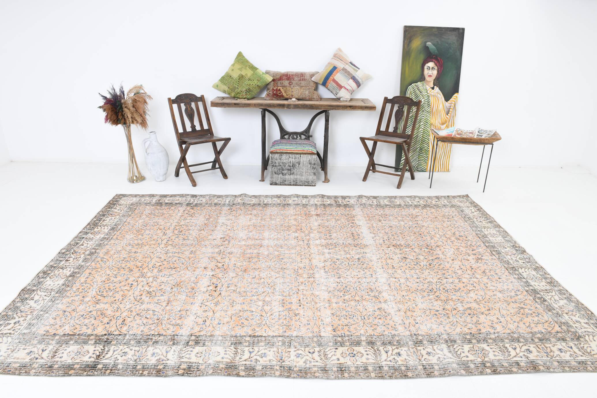 7x11 Shades Of Tan Beige Persian Rug, 220x335Cm