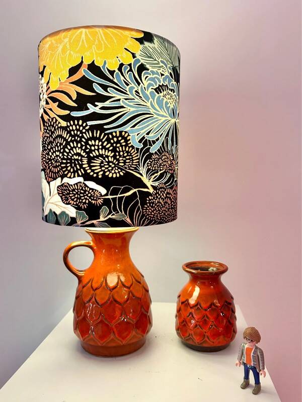 Jasba Vintage Ceramic Lamp – Original Mid-Century Upcycled with Matching Shade